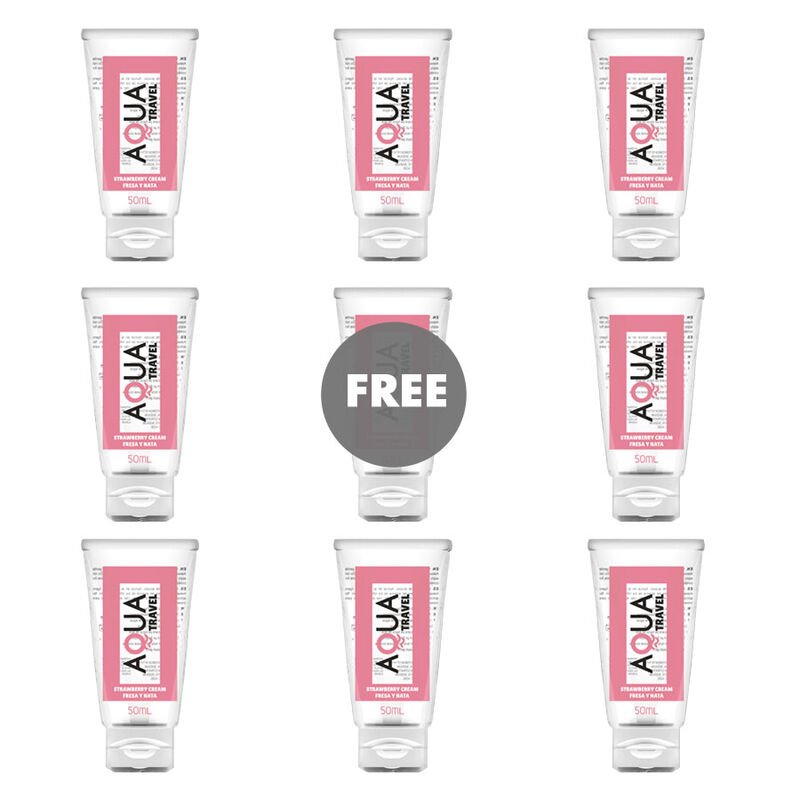 AQUA TRAVEL - CREMA GUSTO FRAGOLA LUBRIFICANTE ALLACQUA - 50 ML 8+1 IN OMAGGIO