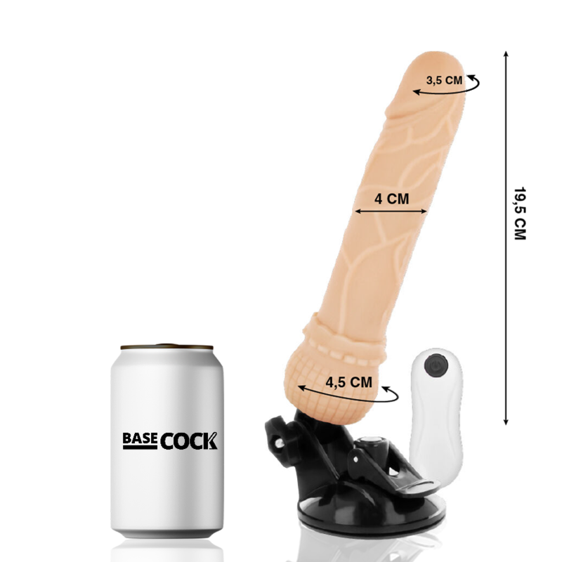 BASECOCK - VIBRADOR REALÍSTICO CONTROL REMOTO NATURAL 19.5 CM -O- 4 CM - Image 2