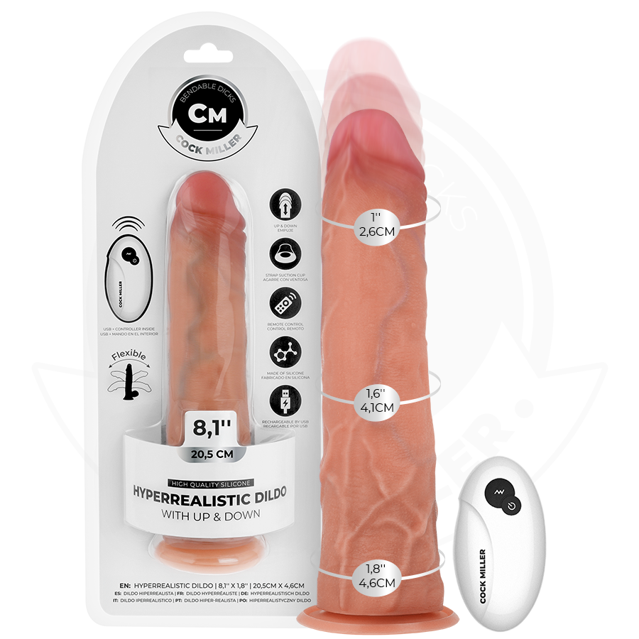 COCK MILLER - DILDO IPERREALISTICO CON VENTOSA E SPINTA CON TELECOMANDO 20,5 CM