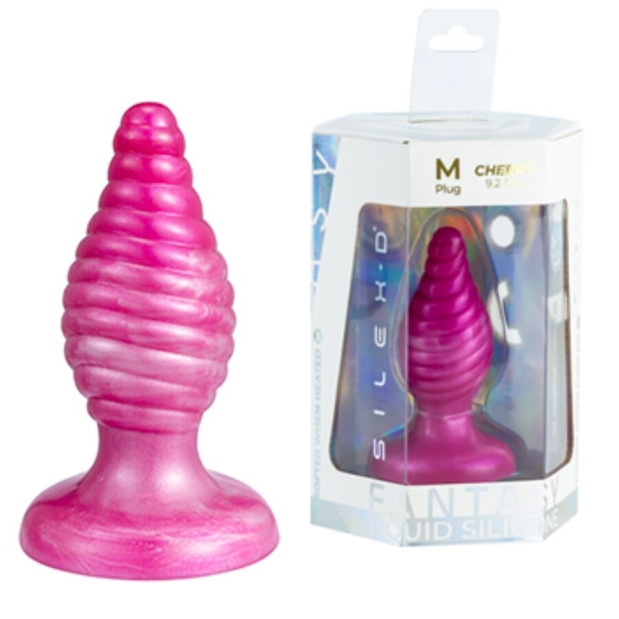 SILEXD - CHERRY ANAL PLUG FANTASY SILICONE LIQUIDO TERMOREATTIVO ROSA 9,2 CM