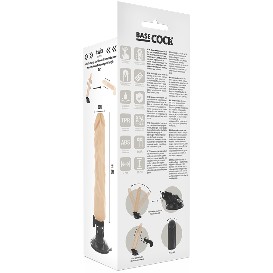 BASECOCK - VIBRADOR REALÍSTICO CONTROL REMOTO NATURAL 21 CM -O- 4 CM - Image 5